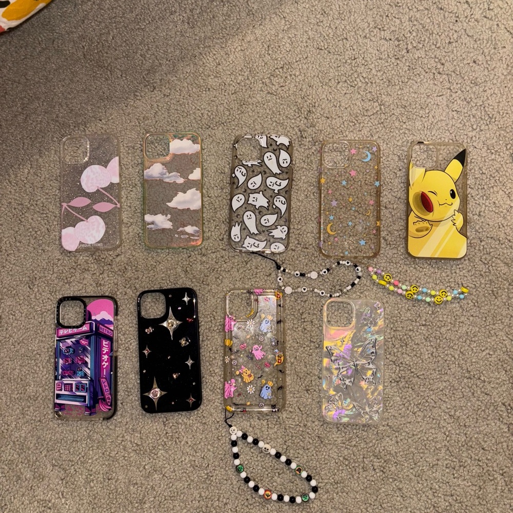bundle of 9 cute iPhone 13 phone cases